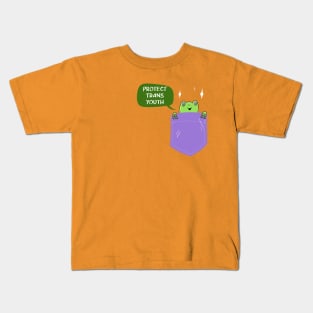 Pocket Frog says Protect Trans Youth Kids T-Shirt